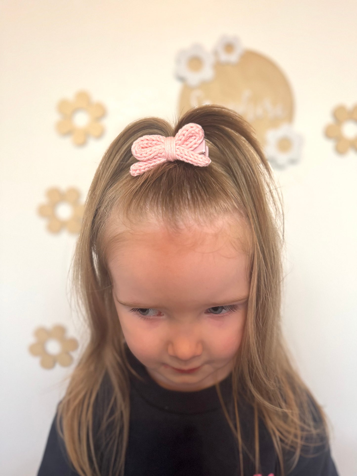 Knitted Bow Clips 2pk
