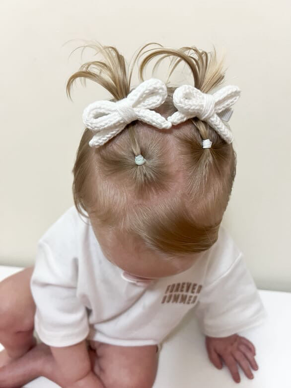 Knitted Bow Clips 2pk