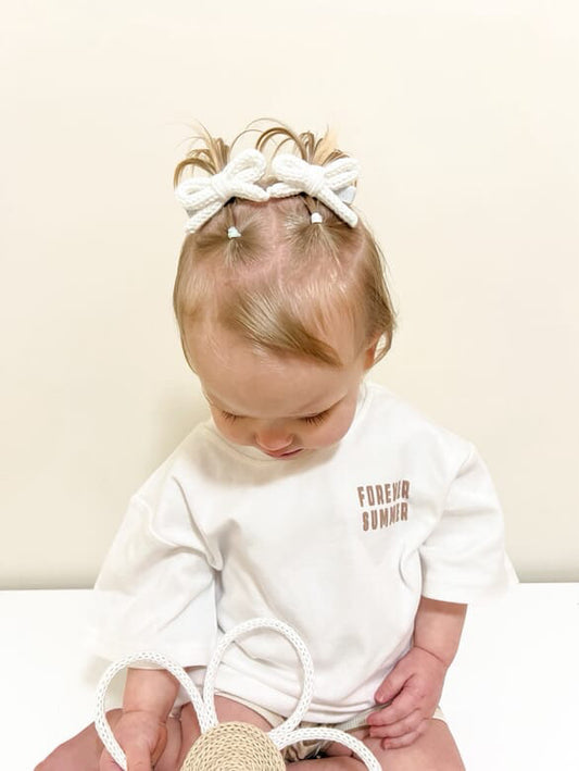 Knitted Bow Clips 2pk