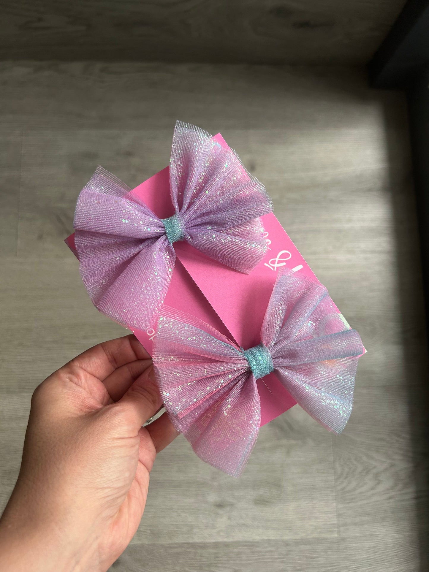 Glitter Bow Clips 2pk