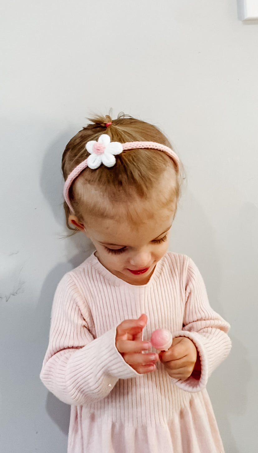 Knitted Daisy Headband