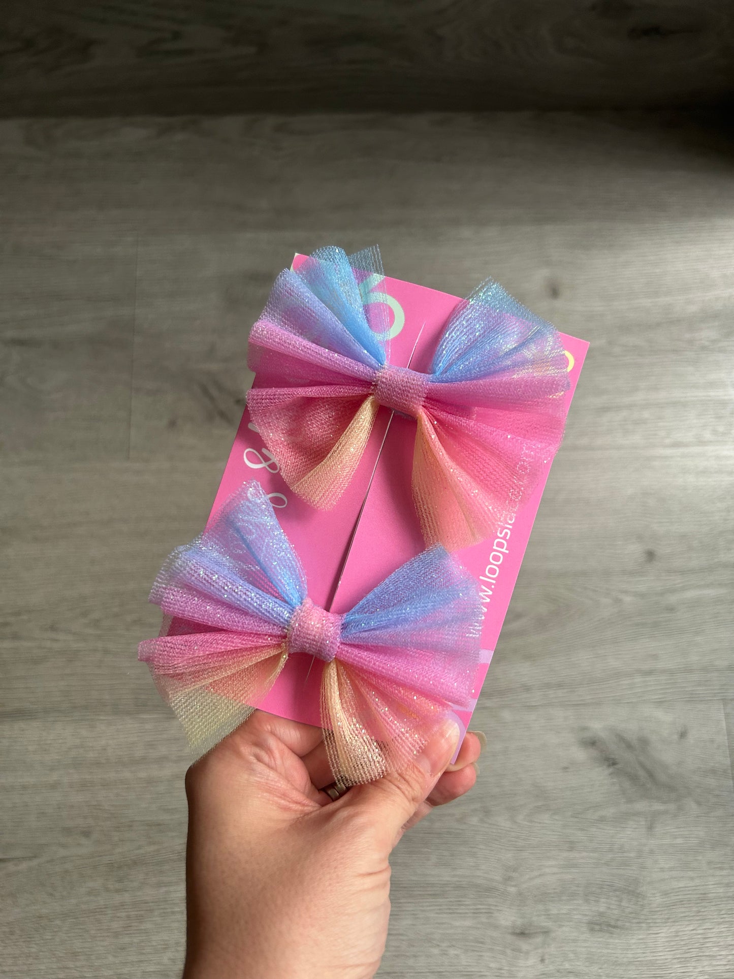 Glitter Bow Clips 2pk